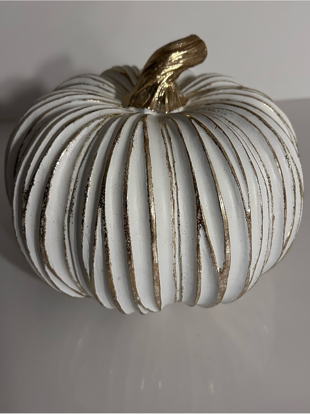 White and gold decorative pumpkin